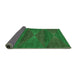 Thickness of Patterned Deep Emerald Green Rug, pat1142grn