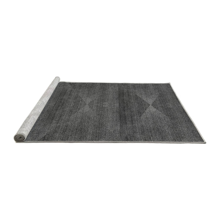 Sideview of Machine Washable Transitional Platinum Gray Rug, wshpat1142gry