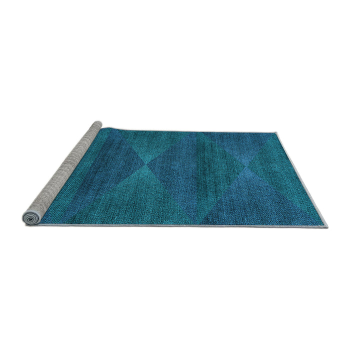 Sideview of Machine Washable Transitional Deep Sky Blue Rug, wshpat1142lblu