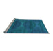 Sideview of Machine Washable Transitional Deep Sky Blue Rug, wshpat1142lblu