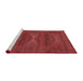 Sideview of Machine Washable Transitional Tomato Red Rug, wshpat1142rd