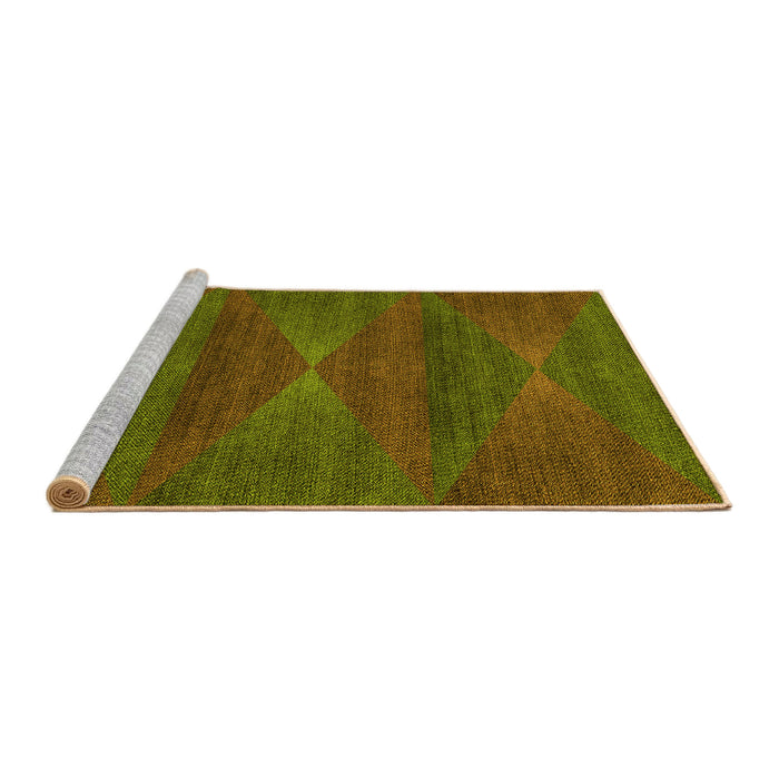 Sideview of Machine Washable Transitional Dark Golden Brown Rug, wshpat1142yw