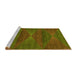 Sideview of Machine Washable Transitional Dark Golden Brown Rug, wshpat1142yw