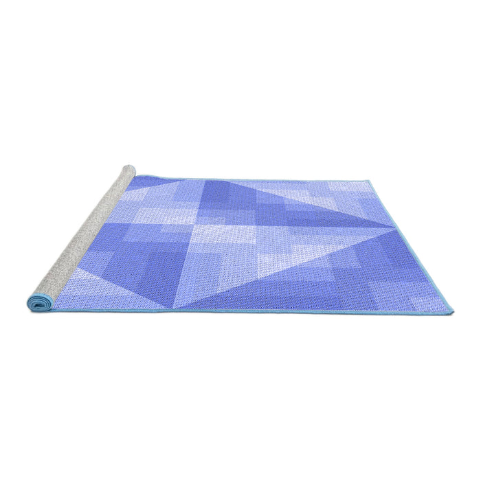 Sideview of Machine Washable Transitional Light Slate Blue Rug, wshpat1143blu