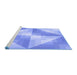 Sideview of Machine Washable Transitional Light Slate Blue Rug, wshpat1143blu