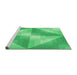 Sideview of Machine Washable Transitional Lime Mint Green Rug, wshpat1143grn