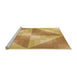 Sideview of Machine Washable Transitional Saffron Yellow Rug, wshpat1143org