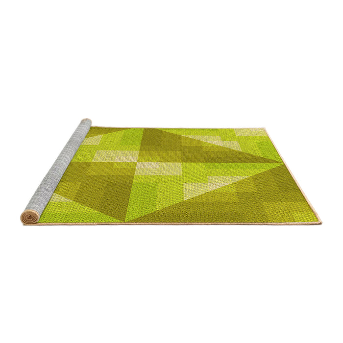 Sideview of Machine Washable Transitional Dark Golden Brown Rug, wshpat1143yw