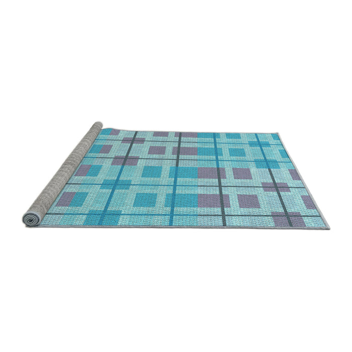 Sideview of Machine Washable Transitional Blue Rug, wshpat1144lblu