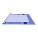 Sideview of Machine Washable Transitional Blue Rug, wshpat1145blu