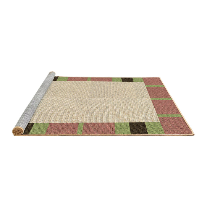 Sideview of Machine Washable Transitional Khaki Gold Rug, wshpat1145brn