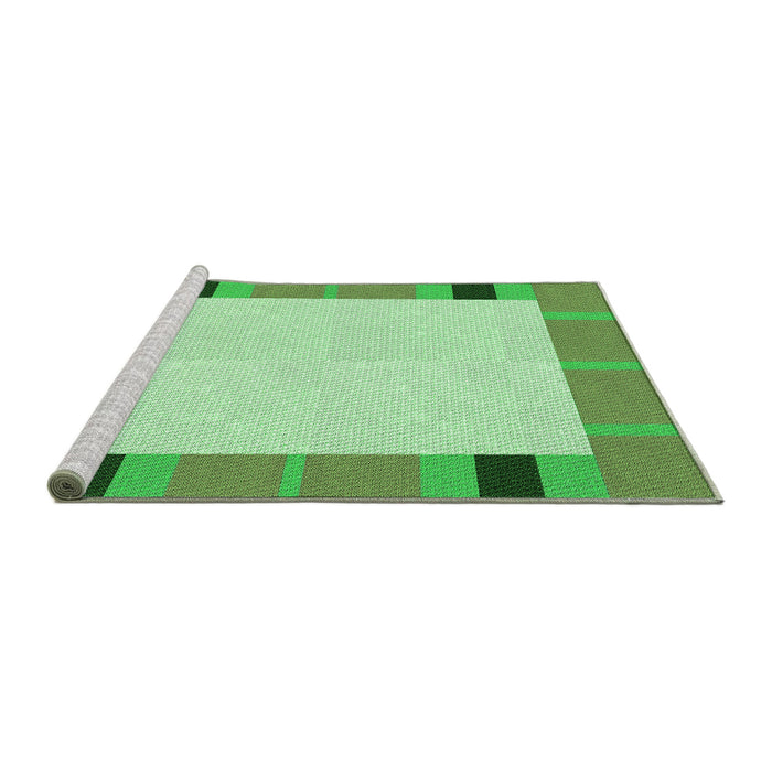 Sideview of Machine Washable Transitional Green Rug, wshpat1145grn