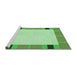 Sideview of Machine Washable Transitional Green Rug, wshpat1145grn