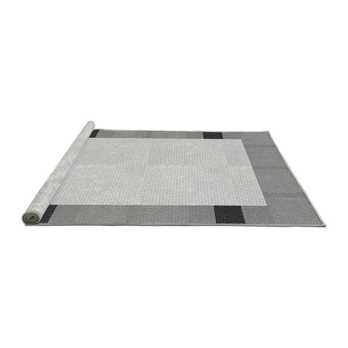 Sideview of Machine Washable Transitional Gunmetal Gray Rug, wshpat1145gry