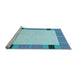 Sideview of Machine Washable Transitional Blue Rug, wshpat1145lblu