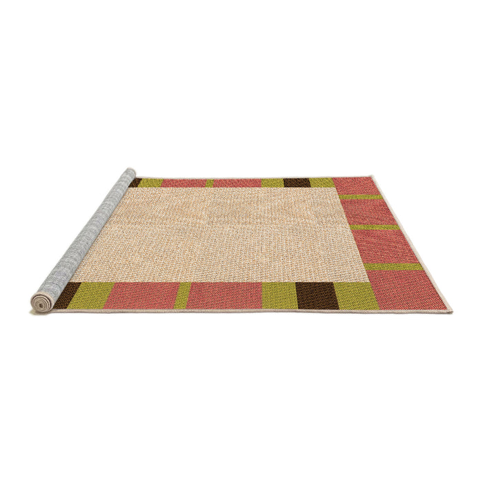 Sideview of Machine Washable Transitional Khaki Gold Rug, wshpat1145org