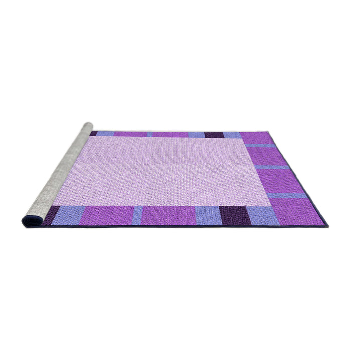 Sideview of Machine Washable Transitional Pale Lilac Purple Rug, wshpat1145pur