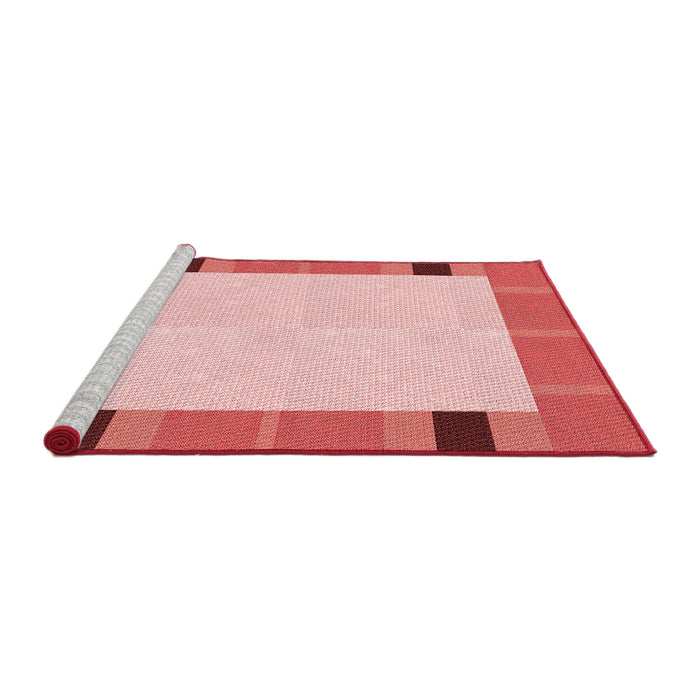 Sideview of Machine Washable Transitional Deep Rose Pink Rug, wshpat1145rd