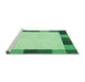 Sideview of Machine Washable Transitional Light Green Rug, wshpat1146grn