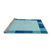 Sideview of Machine Washable Transitional Blue Rug, wshpat1146lblu