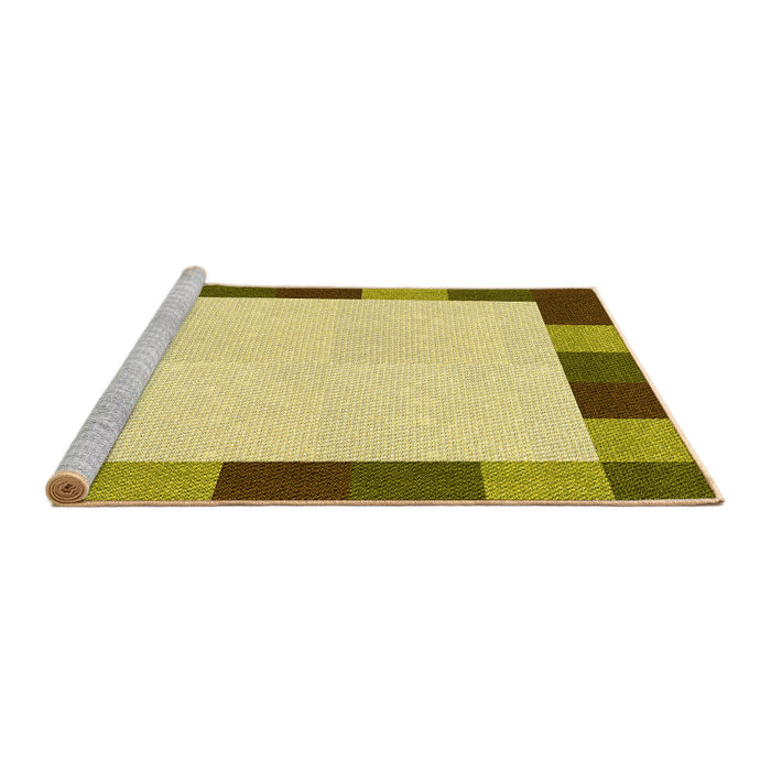 Sideview of Machine Washable Transitional Dark Yellow Green Rug, wshpat1146yw