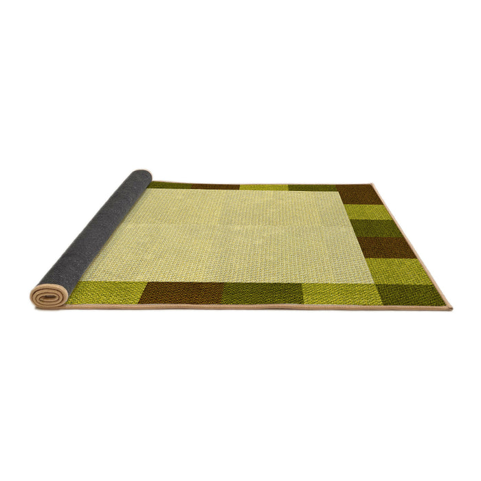 Thickness of Patterned Dark Yellow Green Rug, pat1146yw