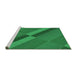 Sideview of Machine Washable Transitional Green Rug, wshpat1147grn