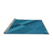 Sideview of Machine Washable Transitional Blue Rug, wshpat1147lblu