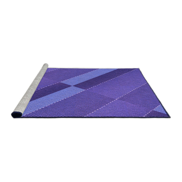Sideview of Machine Washable Transitional Medium Slate Blue Rug, wshpat1147pur