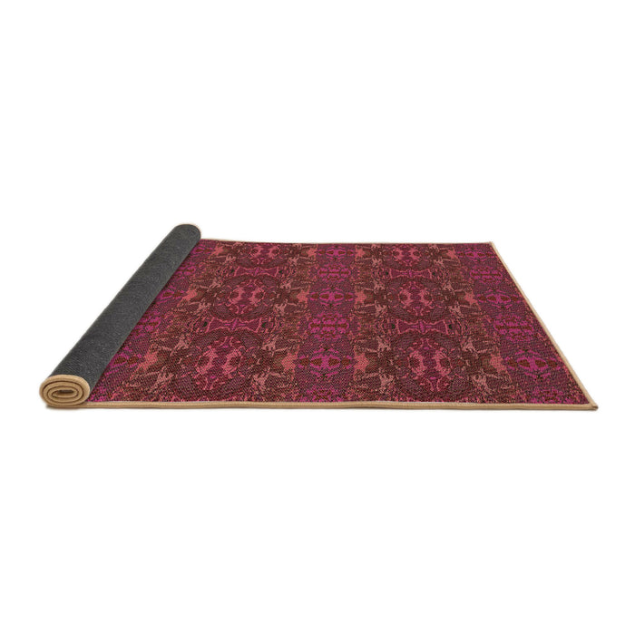 Thickness of Patterned Cherry Red Rug, pat1148brn