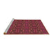 Sideview of Machine Washable Transitional Cherry Red Rug, wshpat1148brn