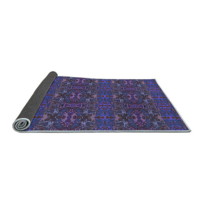 Thickness of Patterned Purple Rug, pat1148lblu