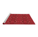 Sideview of Machine Washable Transitional Red Rug, wshpat1148rd