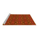 Sideview of Machine Washable Transitional Orange Red Orange Rug, wshpat1148yw