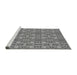 Sideview of Machine Washable Transitional Ash Gray Rug, wshpat1149gry