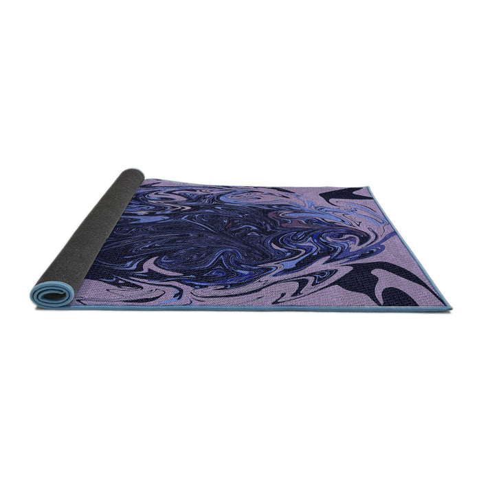 Thickness of Patterned Blue Rug, pat115blu