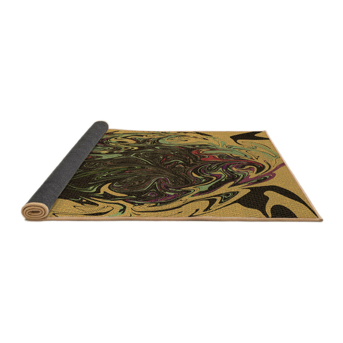 Thickness of Patterned Orange Gold Rug, pat115brn