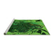 Sideview of Machine Washable Transitional Deep Emerald Green Rug, wshpat115grn