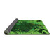 Thickness of Patterned Deep Emerald Green Rug, pat115grn