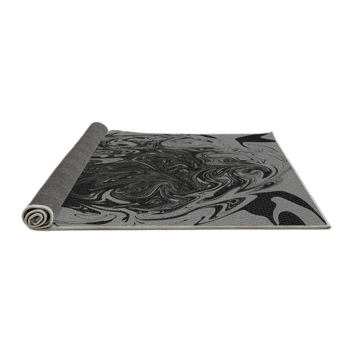 Thickness of Patterned Charcoal Black Rug, pat115gry