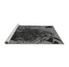 Sideview of Machine Washable Transitional Charcoal Black Rug, wshpat115gry