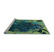 Sideview of Machine Washable Transitional Deep-Sea Blue Rug, wshpat115lblu