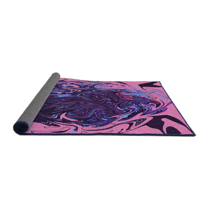 Thickness of Patterned Purple Rug, pat115pur