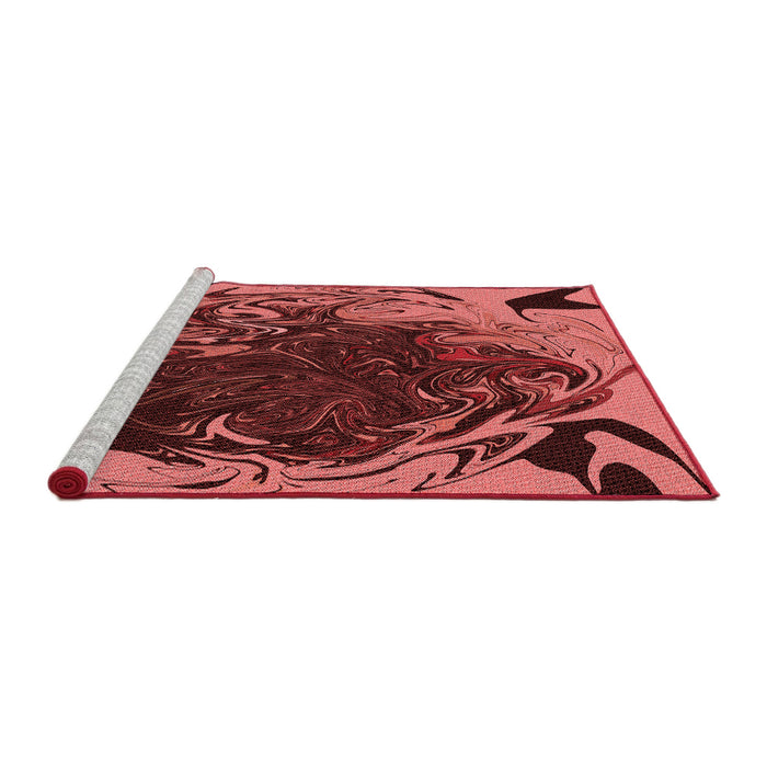 Sideview of Machine Washable Transitional Saffron Red Rug, wshpat115rd