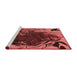 Sideview of Machine Washable Transitional Saffron Red Rug, wshpat115rd