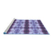 Sideview of Machine Washable Transitional Purple Mimosa Purple Rug, wshpat1150blu