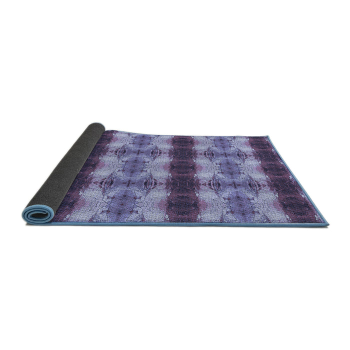 Thickness of Patterned Purple Mimosa Purple Rug, pat1150blu
