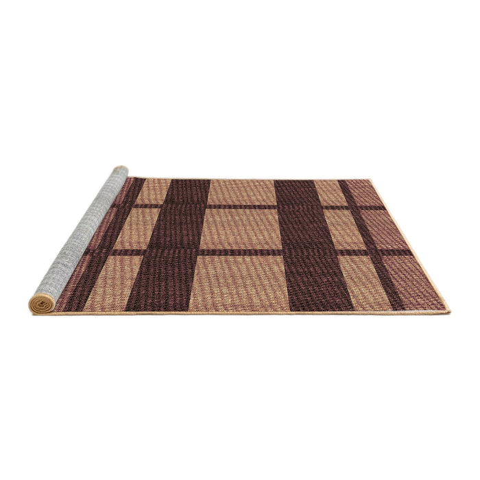 Sideview of Machine Washable Transitional Sunrise Orange Rug, wshpat1151brn