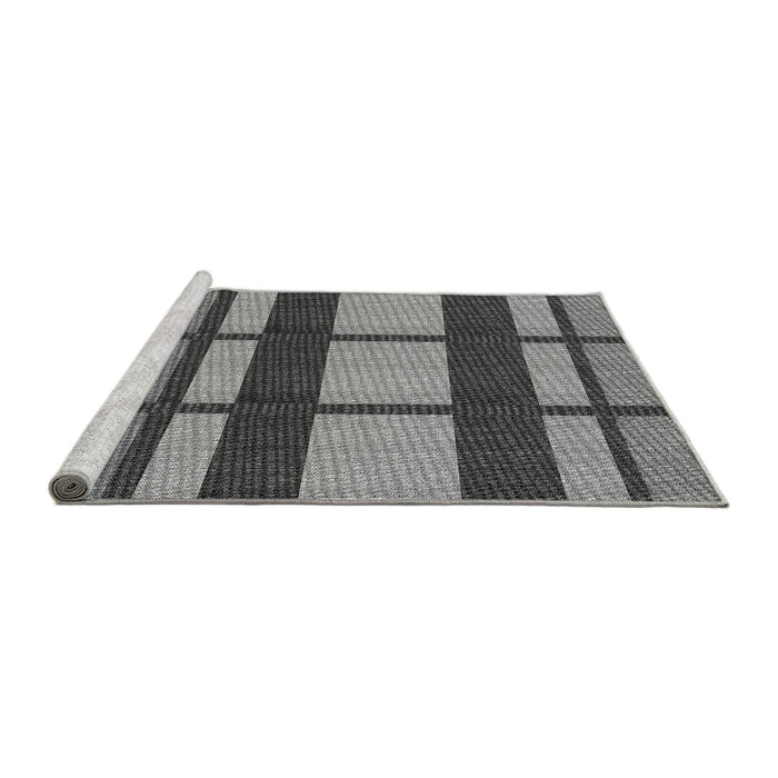 Sideview of Machine Washable Transitional Dark Gray Rug, wshpat1151gry