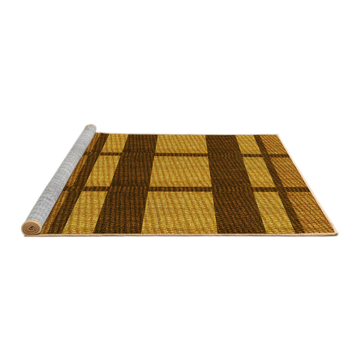 Sideview of Machine Washable Transitional Saffron Red Rug, wshpat1151yw